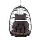 Brafab Wicker Rattan Hammock Egg Hanging Chair, Without Stand - STONE WHITE - Brand New