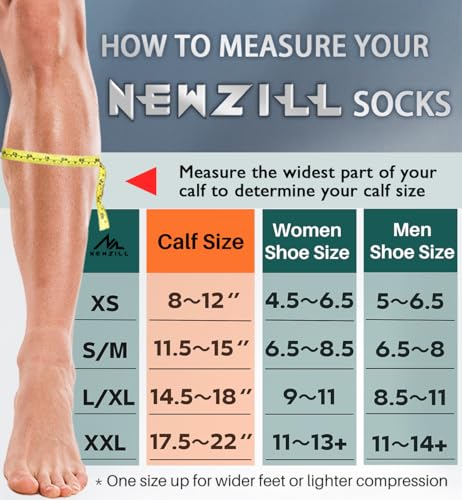 NEWZILL MEDICAL COMPRESSION SOCKS CIRCULATION 20-30 MMHG SIZE: 2XL - BLACK - Like New