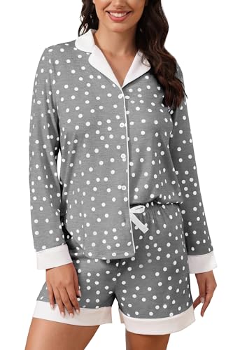 FKEEP BUTTON DOWN PAJAMAS SETS WOMEN SILK PJS SETS LOUNGEWEAR 2XL- DARK GRAY - Brand New