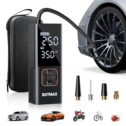 BOTMAX TIRE INFLATOR PORTABLE AIR COMPRESSOR AIR PUMP 160 PSI - BLACK - Like New
