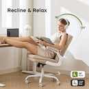 AMSEATEC HOME OFFICE DESK CHAIR FABRIC FLIP-UP ARMRESTS COMFY TASK - BEIGE - Brand New
