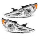 Headlight Assembly Pair for 2011-2014 Hyundai Sonata Sedan Projector Halogen - Brand New