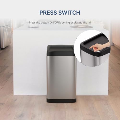 ELLO&ALLO 13 GALLON KITCHEN TRASH CAN, AUTOMATIC TOUCHLESS MOTION SENSOR - Like New