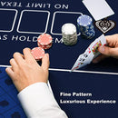 YUZPKRSI 70 X 35 INCH POKER MAT 8 PLAYERS TEXAS HOLD'EM POKER TABLE - BLUE BLACK - Like New