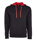 NEXT LEVEL APPAREL UNISEX FRENCH TERRY PULLOVER HOODIE - SIZE M - BLACK/RED - Like New