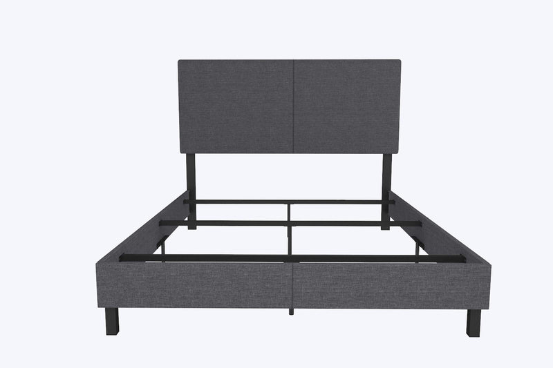 DHP JANFORD BED WITH CHIC UPHOLSTERED HEADBOARD, QUEEN - GRAY LINEN - Like New