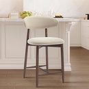 COLAMY UPHOLSTERED COUNTER HEIGHT BAR STOOLS, KITCHEN ISLAND STOOLS, BEIGE - Like New