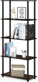 Furinno Turn-N-Tube 5-Tier Multipurpose Shelf 17091CWN/BK - Walnut/Black Like New