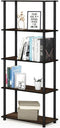 Furinno Turn-N-Tube 5-Tier Multipurpose Shelf 17091CWN/BK - Walnut/Black Like New