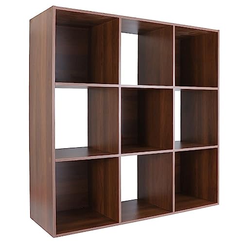 AMAZON BASICS STORAGE CUBE SHELF ORGANIZER, 9 CUBES, PB-0559ES - ESPRESSO - Like New