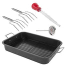 CHEFS BASIC SELECT 6 PIECE ROASTING PAN SET - SILVER/GRAY - Like New