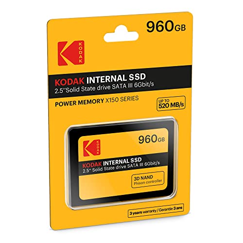 KODAK EKSSD960GX150K 960 GB INTERNAL X150 SOLID STATE DRIVE - 960GB - YELLOW Like New