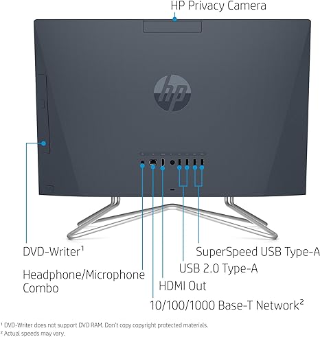 HP All-in-One Desktop Computer 21.5" FHD G5900T 4GB 256GB SSD 22-DF0013W - BLUE - Like New