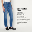 AMAZON ESSENTIALS WOMEN'S HIGH-RISE STRAIGHT JEAN - SIZE: WOMEN 4 - MEDIUM BLUE - Brand New