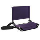CASCADE MOUNTAIN TECH STADIUM SEAT LIGHTWEIGHT FOLDING CHAIR - PURPLE, 17" - Like New