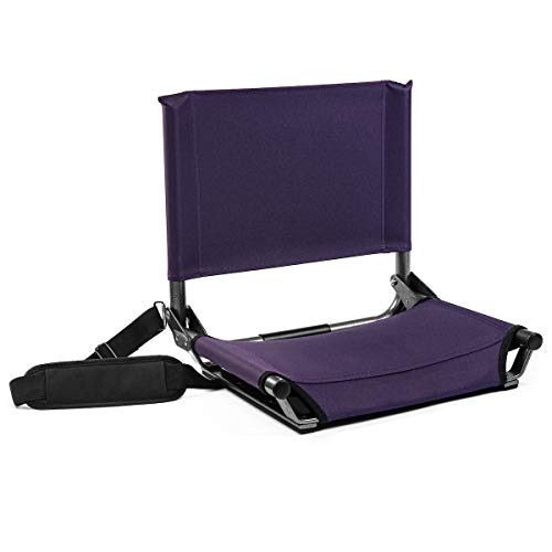 CASCADE MOUNTAIN TECH STADIUM SEAT LIGHTWEIGHT FOLDING CHAIR - PURPLE, 17" - Like New