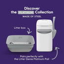 LITTER GENIE PLATINUM STAINLESS STEEL LITTER BOX | 360° VISIBILITY - SILVER - Like New