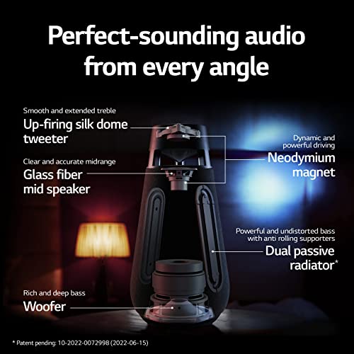 LG XO3QBK XBOOM 360 OMNIDIRECTIONAL SOUND PORTABLE BLUETOOTH SPEAKER - BLACK - Like New