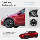 CYBERBEANS 4Pcs for Tesla Model Y Wheel Covers 19" Carbon Fiber Matte Black - Brand New