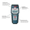 BOSCH GMS120-RT Digital Wall Scanner, Wood, Metal, Live Wire, RECONDITIONED BLUE - Like New