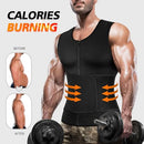 CIMKIZ MENS SWEAT SAUNA VEST FOR WAIST TRAINER ZIPPER NEOPRENE (BLACK, 6XL) - Like New