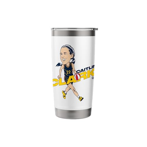 BREAKINGT CAITLIN CLARK CARICATURE INDIANA BASKETBALL STAINLESS DW00300 - WHITE - Like New