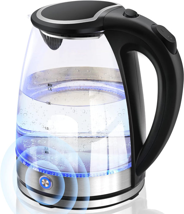 Pukomc KE3021 Electric Kettle Keep Warm - 1.7L Glass Water Boiler - 9480 - Black Like New