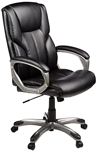 AMAZON BASICS EXECUTIVE HIGH BACK OFFICE DESK CHAIR GF-80293H - BLACK/SILVER - Like New