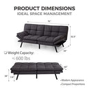 SUPAMOMMY CONVERTIBLE MEMORY FOAM FUTON COUCH BED MODERN SF267FA-DGY - DARK/GRAY - Like New