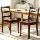COSTWAY Set of 2 Wooden Dining Chairs Mid-Century Retro Home - Brown - Like New