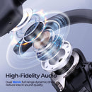 PURPODS OPEN EAR HEADPHONES SPORTS CLEAR CALLS NOISE REDUCTION - BLACK - Like New