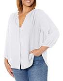 WS1F0537 NYDJ WOMENS PLUS SIZE PINTUCK BLOUSEBLOUSE WOMEN 1X WHITE - Brand New