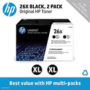 HP 26X Black High-yield Toner Cartridges (2-pack) CF226XD - Black - Like New