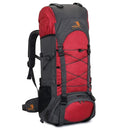 BSEASH 60L INTERNAL FRAME HIKING CAMPING BACKPACK WITH RAIN COVER - RED - Like New