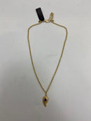 REBECCA MINKOFF GOLD WATER DROPLET CHAIN NECKLACE, SUN SYMBOL WITH BLUE SPHERE - Brand New
