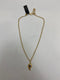 REBECCA MINKOFF GOLD WATER DROPLET CHAIN NECKLACE, SUN SYMBOL WITH BLUE SPHERE - Brand New