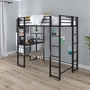 DHP ABODE TWIN SIZE METAL LOFT BED, 4323019- BLACK - Like New