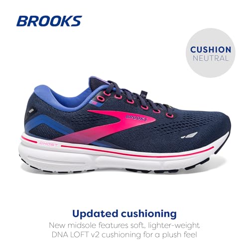BROOKS WOMEN'S GHOST 15 GTX RUNNING SHOE - PEACOAT/BLUE/PINK WOMENS 7 US - Like New