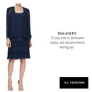 116184 S.L. Fashions Women's Mother of The Bride Dress with Embellished Neckline - Brand New