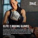 Everlast Elite 2 Boxing Gloves | Women, Men, Heavy Bag | Black/Gold | 12oz - Brand New