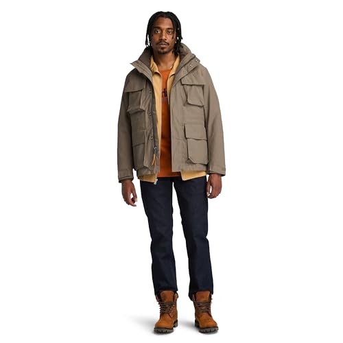 TB0A6UZJBK0 TIMBERLAND MENS ABINGTON WATERPROOF 3-IN-1 JACKET LARGE - CHIP - Brand New