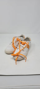 SAUCONY JAZZ COURT MENS LEATHER LIFESTYLE SHOES - SIZE: MEN 4 - WHITE/ORANGE - Like New