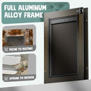 PETCOMING DOG DOOR ALL ALUMINUM 3 FLAPS HEAVY DUTY PETDOGS CATS CATS - BLACK - Like New