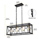 Luburs Rectangle Chandeliers for Dining Room, Black Farmhouse Dining Room Light - Brand New