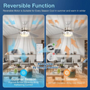 FINXIN 52" INTEGRATED LED CEILING FAN 4-BLADES REMOTE CONTROL - BRUSHED NICKEL - Brand New