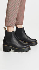 Dr. Martens Women's Rometty Leather Chelsea Boots Burnished Wyoming Black 8 - Brand New
