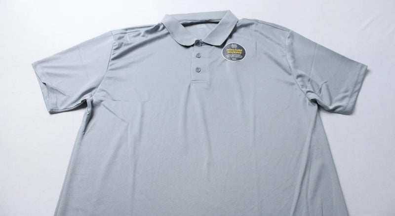 KICK START GEAR MEN MOISTURE WICKING PIQUE POLO SHIRT - SIZE: MEN 3XL - GRAY - Brand New