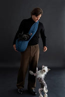 NOAH & PAW DOG SLING CARRIER 5-18LB, DOG SLING SMALL DOG/CAT - LIGHT BLUE - Like New