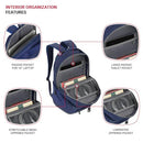 SWISSGEAR SHIELD LAPTOP BACKPACK, NAVY, 18.5"X12"X6" - NAVY - Brand New