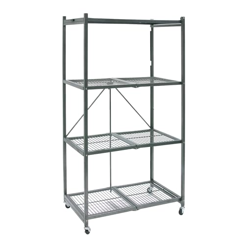 ORIGAMI 4 TIER FOLDING SHELVES STORAGE SHELVING RACK UNIT WITH - Scratch & Dent